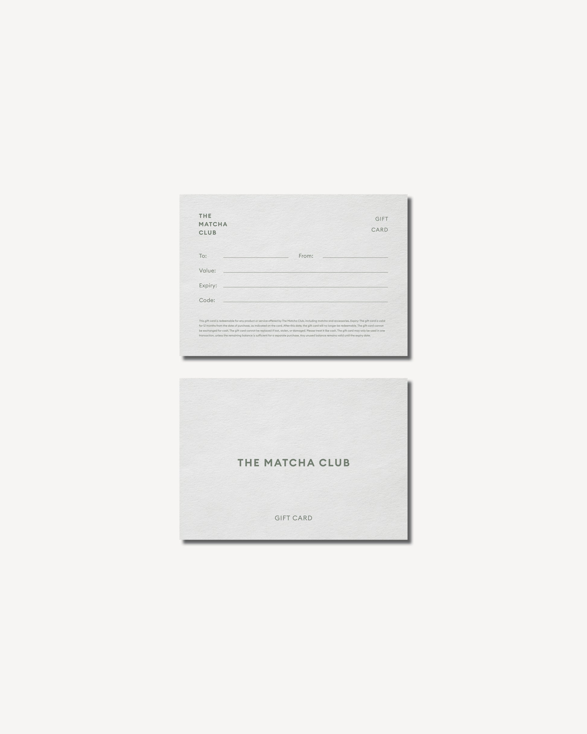 The Matcha Club Premium Gift Card The Matcha Club