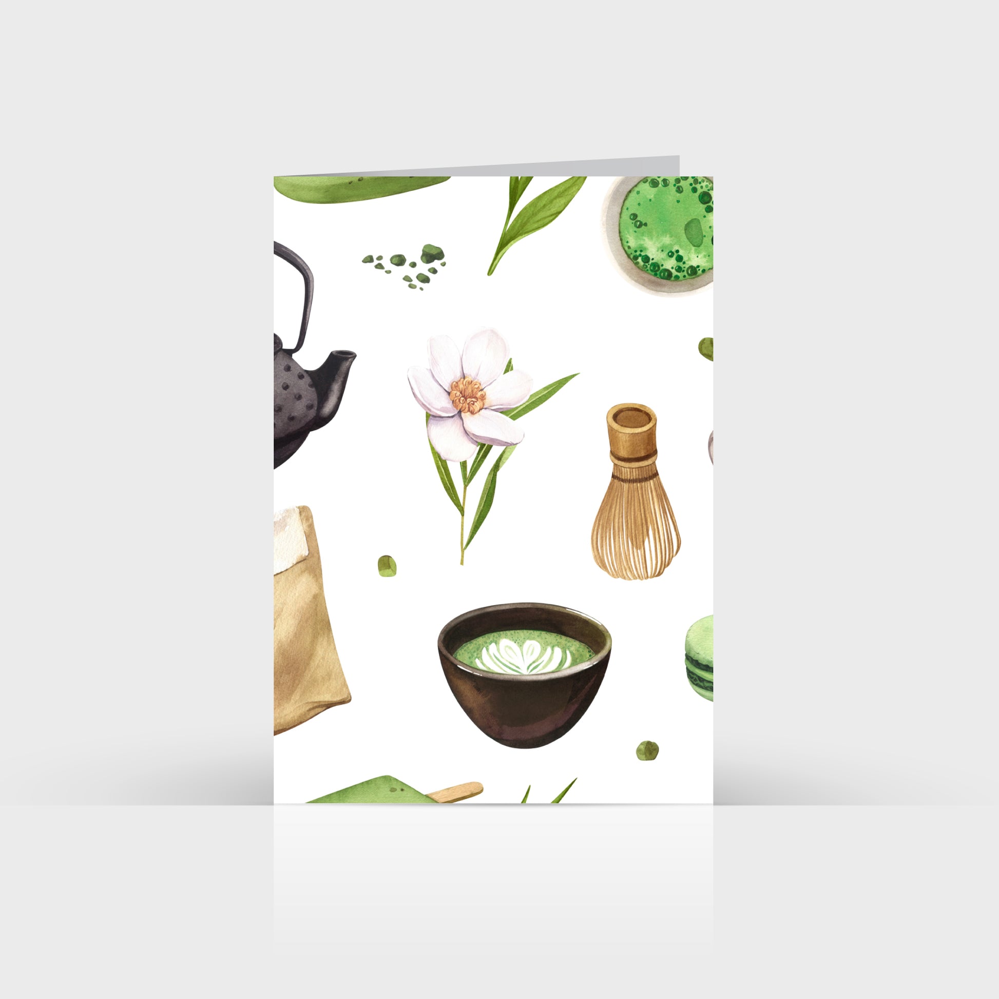 Matcha & Florals – A6 Greeting Card The Matcha Club